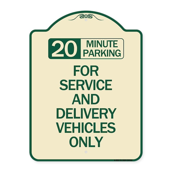 Signmission 20 Minutes Parking for Service & Delivery Vehicles Heavy-Gauge Alum Sign, 24" x 18", TG-1824-24492 A-DES-TG-1824-24492 - main